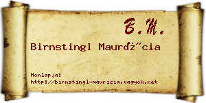Birnstingl Maurícia névjegykártya